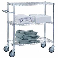 Portable & Adjustable Wire Utility Cart - 3 Shelves - 18